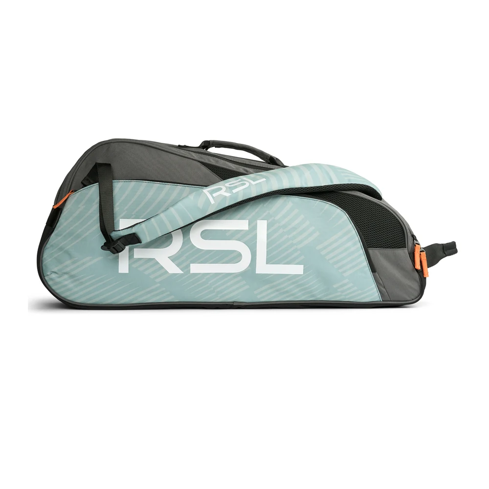 RSL racket bag for up to 6 rackets in green - side view